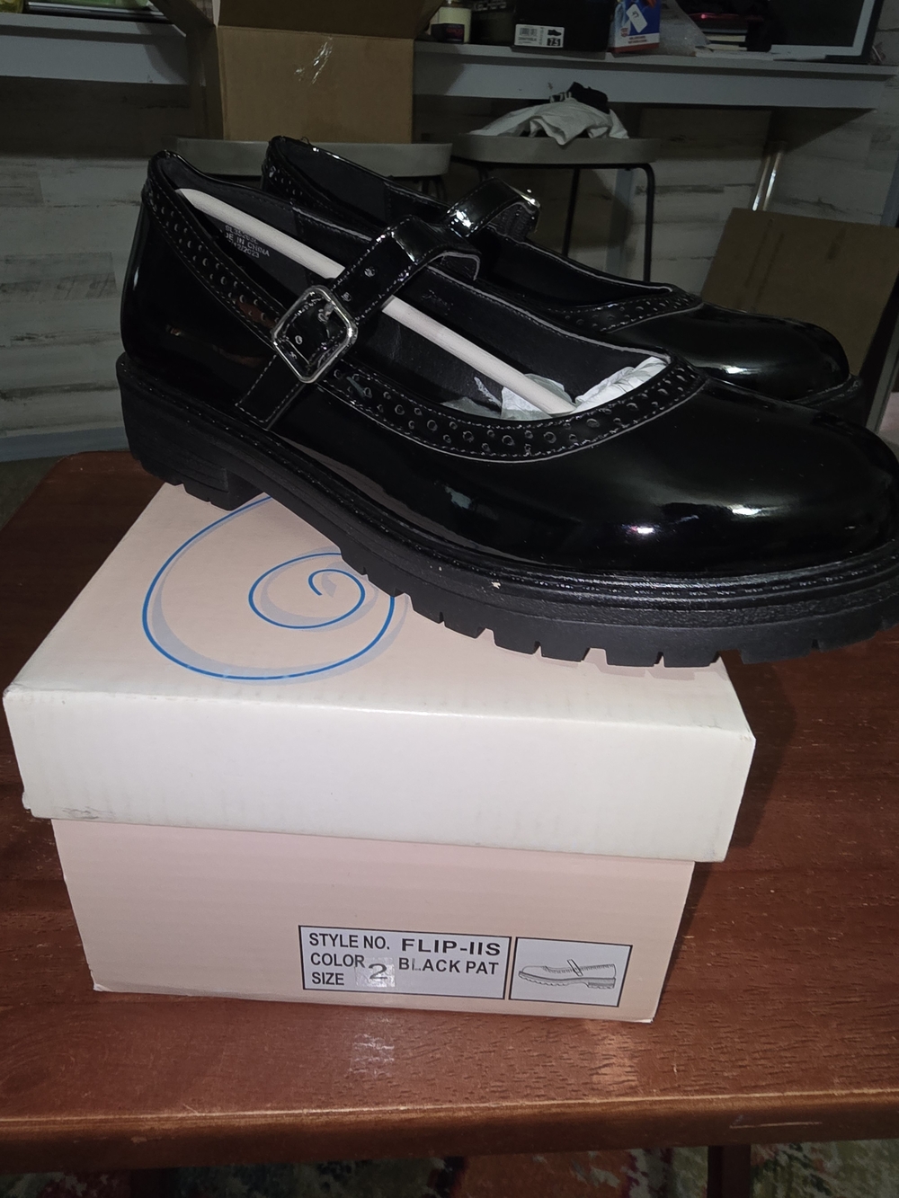 Soda Black Patent Mary Jane Dress Shoes for Kids